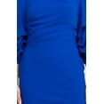 thumbnail image 5 of Alberto Makali Crew Neck Ruched 3/4 Sleeve Scoop Back Zipper Back Solid Crepe Dress-BLACK / 4, 5 of 14