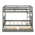thumbnail image 6 of Aukfa Twin over Twin Bunk Bed with Two Storage Drawers, Wood Convertible Two Bed for Kids Teens - Gray, 6 of 8