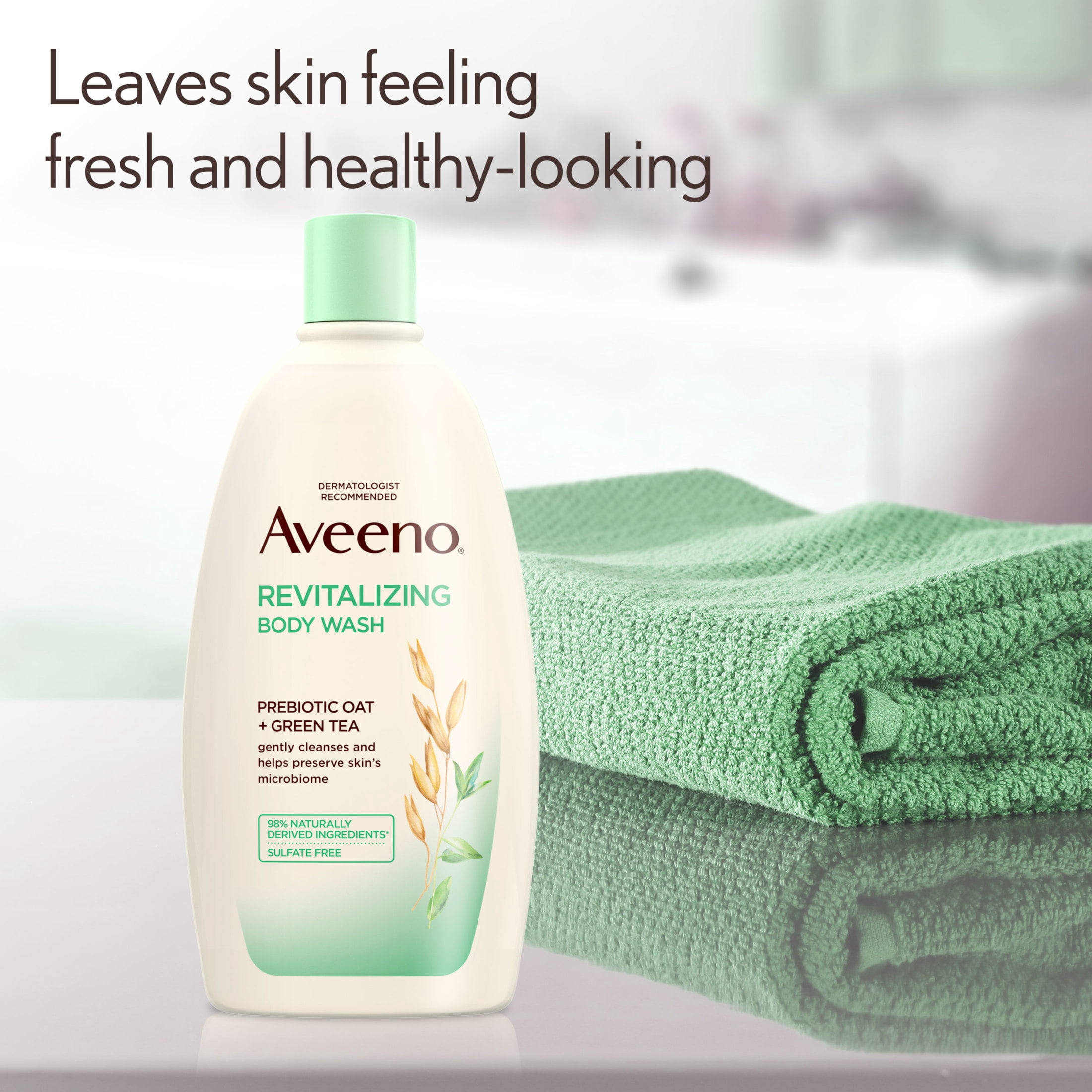 Aveeno Revitalizing Body Wash for Sensitive Skin, Green Tea, 18 fl. oz
