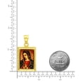 thumbnail image 4 of 14K Gold Heavy Plated Framed Praying Virgin Mary Portrait Pendant + 24" 2.2mm Curb Chain Necklace Set, 4 of 7