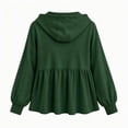 thumbnail image 4 of Xdegoge Womens Half Zip Hoodie Long Sleeve Peplum Sweatshirts Babydoll Ruffle Hem Casual Fall Tops Lightweight Loose Fit Pullover, 4 of 6