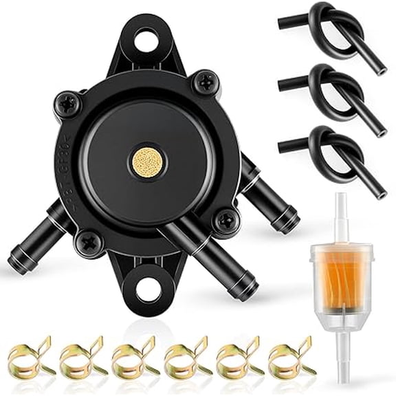 Fuel Pump with Filter and Oil Hose Compatible with Kohler 17HP-25HP Briggs and Stratton John Deere Kawasaki Yamaha Golf Cart Lawn Mower Cub Cadet mikuni Fuel Pump 808492 808656