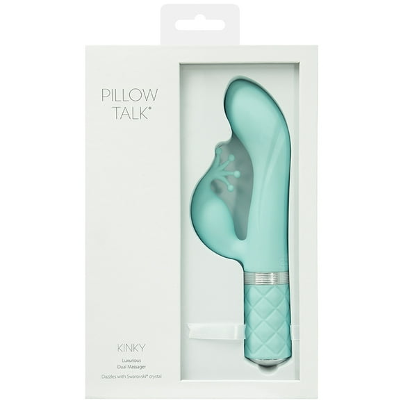 Pillow Talk Kinky Rabbit Vibrator with Swarovski Crystal, Teal