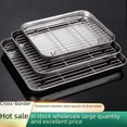 thumbnail image 2 of Premium Large Rectangular Stainless Steel Oil-Draining Tray with 430 Plate & 304 Rack - Multi-Functional for Frying, Grilling, Fruit Serving - Rust-Resistant, Easy to Clean - Ideal for Home, Outdoor,, 2 of 6
