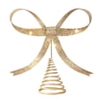 thumbnail image 2 of BotaniNest Easter Bow Topper Gold & Glitter Ribbon Bow With Spiral Base 9.37 Inch Top For Easter & Holiday Festive, 2 of 5