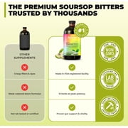 Serene Herbs - Soursop Bitters Liquid - Organic Herbal Guanabana Detox with Black Seed, Moringa & Ginger - Supports Digestive Wellness & Immune Function - 16 fl oz