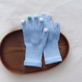 thumbnail image 2 of ZACPNCV Toddler Gloves Kids Gloves Kids Full Finger Mittens Winter Knitted Mitten for Little Boys and Girls Supplies Blue Free Size, 2 of 5