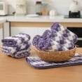 thumbnail image 5 of Smuge 12 Pack Washcloths, 13"x13" Quick Dry Hand Face Towels Cloth Soft Microfiber Drying Kitchen Dish Towels (Dark Purple), 5 of 9