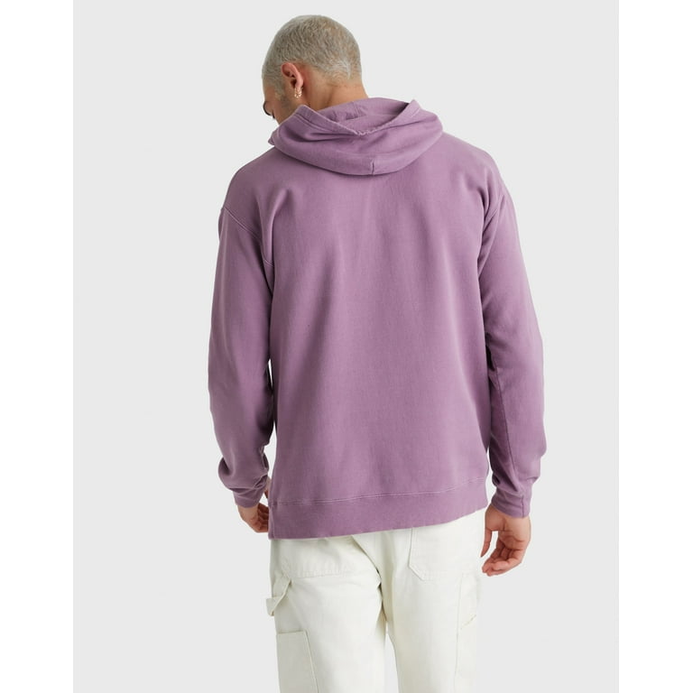 Hanes Men s Garment Dyed Fleece Hoodie Purple Plum Raisin L