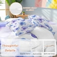 thumbnail image 2 of Abstract Blue 4 Piece Duvet Cover Set Queen Size Purple Flowers Watercolor Ombre Pansy Soft Bedding Set Comforter Cover, 1 Duvet Cover 1 Flat Sheets and 2 Pillowcases, 2 of 9