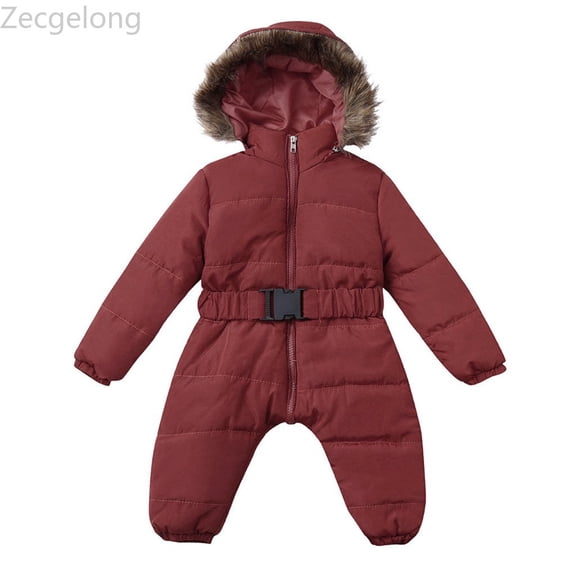 Zecgelong Winter Outfit Warm Thick Girl Coat Hooded Boy Baby Jumpsuit Romper Boys Outfits&Set
