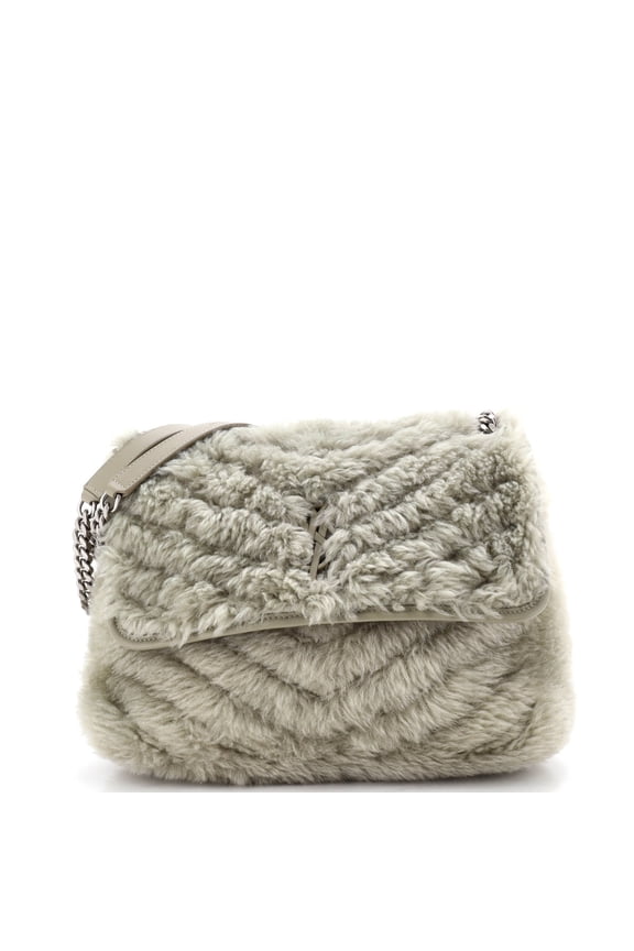 Pre-Owned Niki Chain Flap Bag Matelasse Chevron Shearling Medium By Rebag