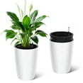 thumbnail image 1 of Garvee 2-Pack 16 in Tall Planters for Outdoor Plants with Water Level Monitor ＆ Inner Bucket, White, 1 of 9