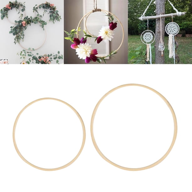 2 Piezas de Aros de , de Macramé, Artesanía, Bricolaje, Boda en hogar BLESIY Anillos de bambú atrapasueños