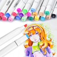 thumbnail image 2 of 60 Colors Brush Markers, Mark pen Double Tipped Sketch Markers, Drawing Permanent Marker, Artist Art Markers for Sketching, Adult Coloring and Illustration, Gift Idea for Women Girls', 2 of 8