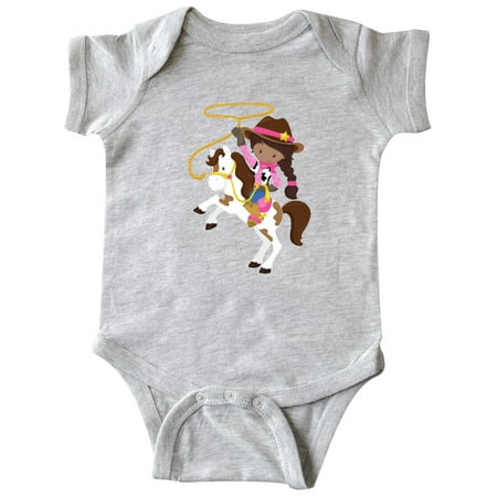

Inktastic African American Girl Cowboy Girl White Horse Gift Baby Girl Bodysuit