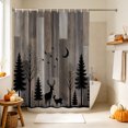 thumbnail image 5 of Wild Deer Shower Curtain Set - Small 36" x 72" Washable Bathtub Curtain with 12 Hooks, Farmhouse Forest Trees Wood Grain Brown Waterproof Fabric Stall Shower Curtains for Bathroom/Bathtub Décor, 5 of 8