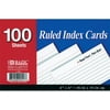 100 Ct. 4" X 6" Ruled White Index Card (Case of 24)