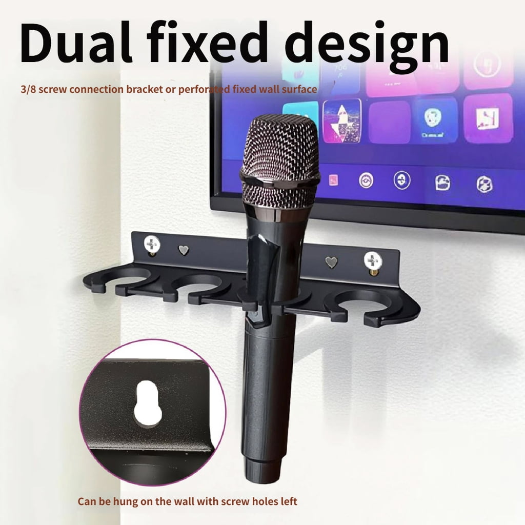 Professional Microphone Wall Mount Storage Tray Desktop Stand Mic Wall Mounter for Organized Auditory Setups