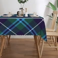 thumbnail image 4 of Douglas Tartan Fabric Texture Diagonal Rectangular Tablecloth 55"x70" with Lace Edge, Washable Durable Table Cover for Dining, Indoor Outdoor Home Restaurant Decor, 4 of 5