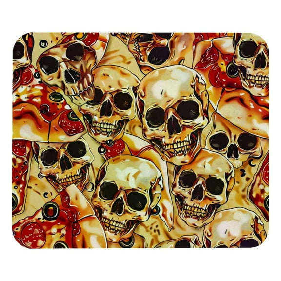 PhooArto Comfortable Mouse Pad Pizzas Skulls Pattern Desktop Mousepad , 21 x 25 cm Mouse Mat, Non-Slip Rubber Base, Improves Speed and Precision