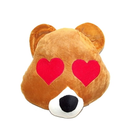 emoji plush pillow s bear with heart eyes emoji walmart com