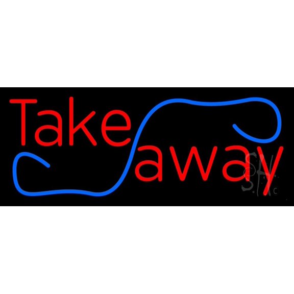 Take Away LED Neon Sign 10 x 24 - inches, Clear Edge Cut Acrylic Backing, with Dimmer - Bright and Premium built indoor LED Neon Sign for Bar decor.