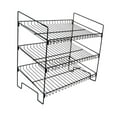 thumbnail image 2 of Lipstore 3 Layers Book Signing Wire Rack, Snack Storage Container, Space Saving. Foldable Black, 2 of 8