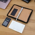 thumbnail image 6 of PU Leather Cover A6 Zipper Notebook Loose-Leaf Business Notepad With Calculator, 6 of 18