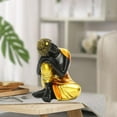 thumbnail image 6 of Buddha Sitting Sleeping Statue Meditating Small 9cm Decorative Figurine Feng Shui Office Tabletop Ornament , Face to the right, 6 of 9