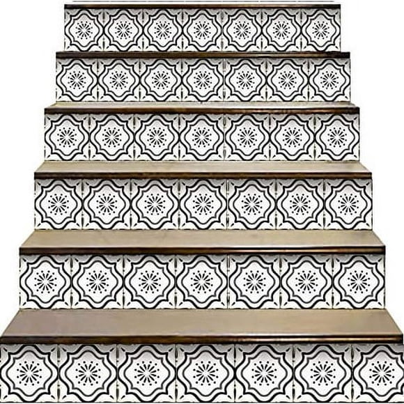 Mi Alma Peel and Stick Tile Backsplash Stair Riser Decals DIY Tile Decals Mexican Talavera Home Decor Staircase Decal Tile Stickers Decals Pack of 24