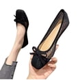 thumbnail image 5 of Miluxas Polka Dot Flats for Women Mesh Bow Mary Jane Ballet Flats Summer Dressy Slip On Shoes Breathable Ballerinas Comfy Trendy Classic Black 9.5(43), 5 of 7