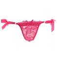 thumbnail image 2 of Fulorrnie Adjustable Side Tie Lace Panties for Women Seamless No Show Sheer Mesh Panel Convertible Strap Brief Underwear, Hot Pink, One Size, 2 of 4