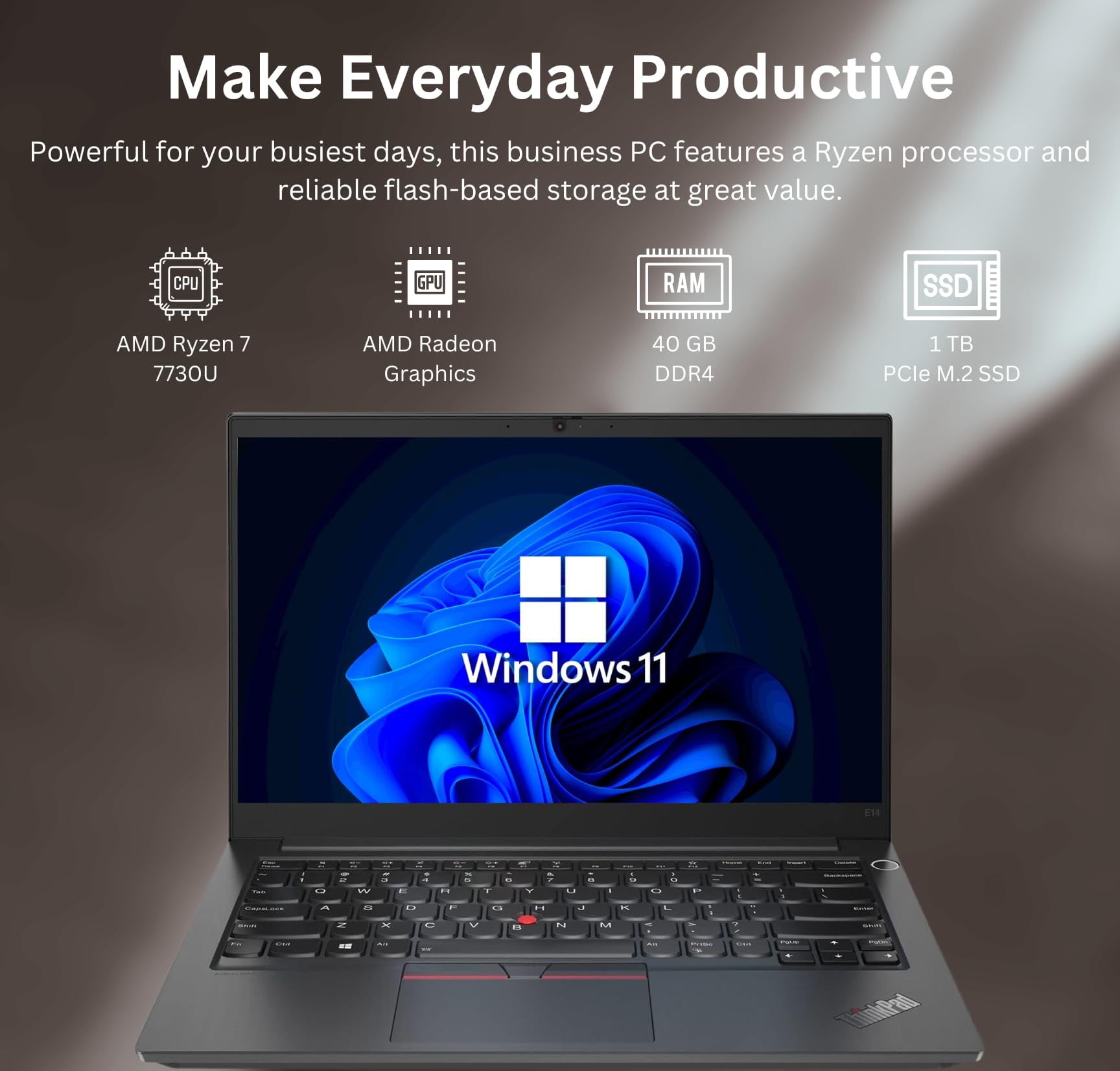 ThinkPad E14 Gen 5 Ryzen 7 USキーボード 40GB Amazon.com: Lenovo ThinkPad E14 Gen 5 Business Laptop (14