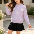 thumbnail image 3 of yillto Sweater for Little Girls Knit Soft Long Sleeve Warm Fall Winter Cute Crewneck Pullover Tops, 3 of 6