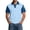 Light blue, variant on Blekii Men's Denim Patchwork Short Sleeve Polo Shirt Slim Fit Casual Button down Beige L