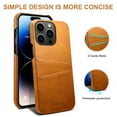 thumbnail image 2 of SaniMore Case for iPhone 15 Pro 6.1" 2023, Card Slots [Up to 2] Wear-resistant PU Leather Skin Shockproof PC Backplane Anti-fall Slim Lightweight Shell for iPhone 15 Pro, Yellow, 2 of 6