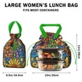 thumbnail image 5 of Pioneer Flower Floral Print Pattern Drawstring Lunch Bag Women - Drawstring Lunch Bag Insulated for Work Office - Stain-Resistant Large Lunchbags for Women with Multi-Pockets, 5 of 6