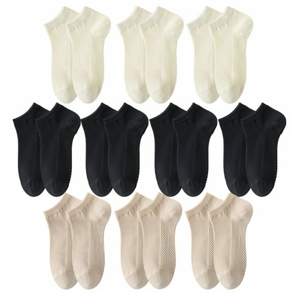 TELOLY 10Pairs Ankle Socks for Women,Cotton Womens No Show Socks Size 9-11,Low Cut Socks