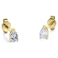 thumbnail image 4 of JeenMata Pendientes Minimalistas con Forma de Lágrima de Diamante de 0,58 Quilates, Estilo Solitario, Chapado en Oro Amarillo de 18 K sobre Plata, 4 of 5