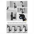 thumbnail image 3 of Grifo de Lavabo con Pantalla Digital de Temperatura y Cascada, con Elevación Hacia Arriba y Hacia Abajo, Mezclador de Agua Fría y Caliente para Baño, Color Negro., 3 of 5