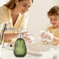 thumbnail image 4 of Textured Glass Soap Dispenser Refillable Liquid Hand Soap Bottle for Bathroom, 2.95x5.71 Inch, 4 of 6