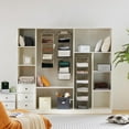 thumbnail image 3 of 4-Shelf Hanging Closet Organizer, Fabric Storage Shelves for Closet, Beige Wardrobe Shelf Organizer, 3 of 8