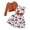 Orange, variant on Usaibhir Toddler Girl Sleeveless Dresses and Long Sleeve Ruffle Cardigan 2 Piece Fall Outfits for 2-8T