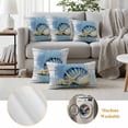 thumbnail image 5 of Pack of 2 Blue Coastal Starfish Outdoor Pillow Covers Decorative, Waterproof Pillow Protector, Vintage Wooden Nautical Coral Summer Throw Pillowcases Accent Cushion Cases for Patio Couch Sofa 26"x26", 5 of 8