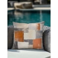 thumbnail image 4 of Outdoor Pillows Waterproof, Burnt Orange Grey Bedding Throw Pillows with Insert for Couch Sofa Bed, Modern Abstract Oil Painting 16x16 Inch Pillowcases Decorative Camping Patio Pillow Set of 1, 4 of 8