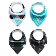 Baby Bandana Drool Bibs Set 4-Pack Unisex Absorbent Cotton Arrow and Owl