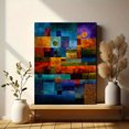 thumbnail image 6 of Geometric Abstract Textured Canvas Wall Art，Hotel Lobby Living Room Bedroom Decor, 6 of 8