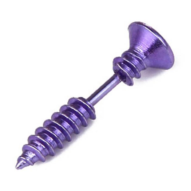 1PCS Stylish Unisex Piercing Stainless earring Punk ear Steel Whole Screw Shape Earring Punk Allergy Free Ear Stud