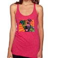 thumbnail image 1 of Cute Smiling Neon Pitbull Dog Breed Dog Lover Tri-Blend Racerback Tank Top, Shocking Pink, X-Large, 1 of 3